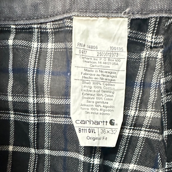 Men's Flannel Lined Gray Duck Canvas pants | 36 x 32 - Picture 5 of 10